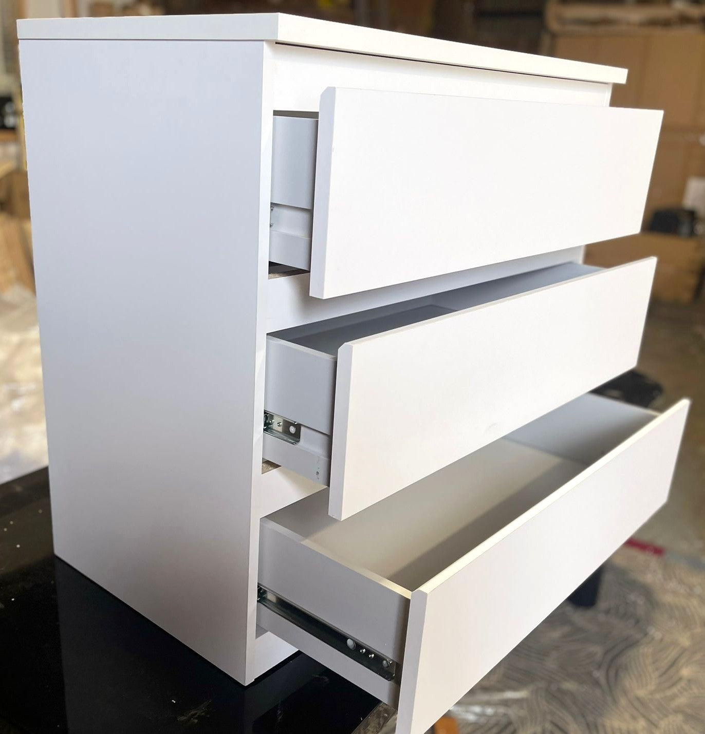 Assembled Jenson 3 Drawer Chest - Matte White